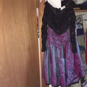 Victoria Royal Ltd Purple and black vintage dress